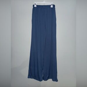Cider light blue Wide Leg Ribbed Palazzo Trousers Size XS Career Casual Coastal